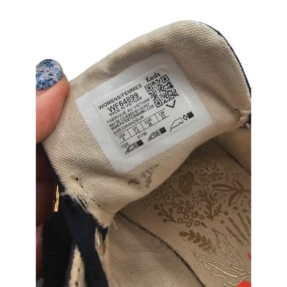 Keds x Rifle Paper Co. Crew Kick Sneakers Floral Blue Red Womens Sz 6 - Picture 6 of 6